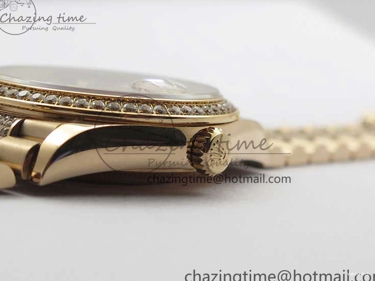 Bracelet Day-Date Dial Silver on Crystal RG A2836 Best Edition 128235 Marker Crystal BP President 36mm RG 0511